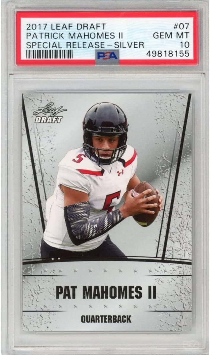 Graded 2017 Leaf Draft PATRICK MAHOMES II 07 Special Release RC Card PSA 10