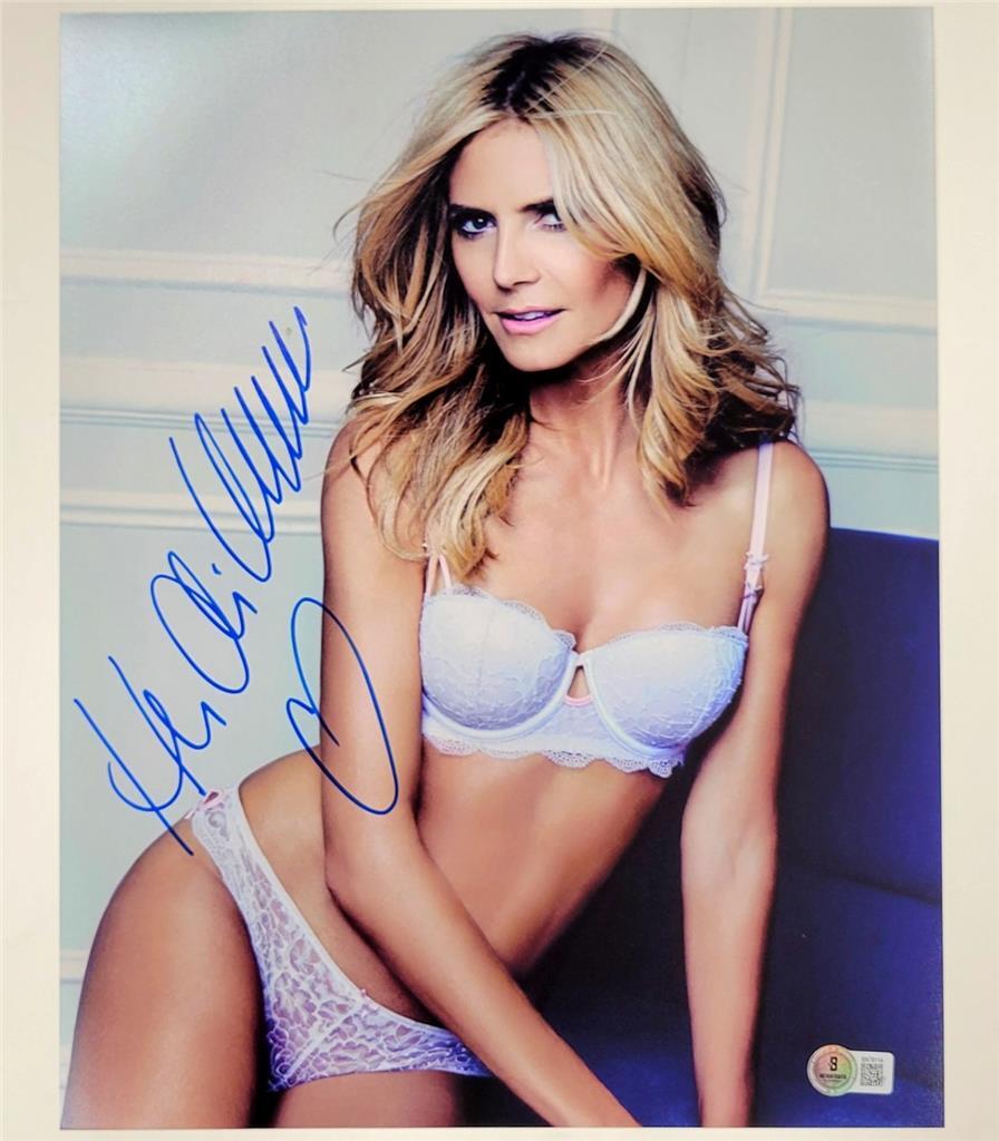 Heidi Klum signed 11x14 photo SI Victoria's Secret model autograph ~ Beckett BAS