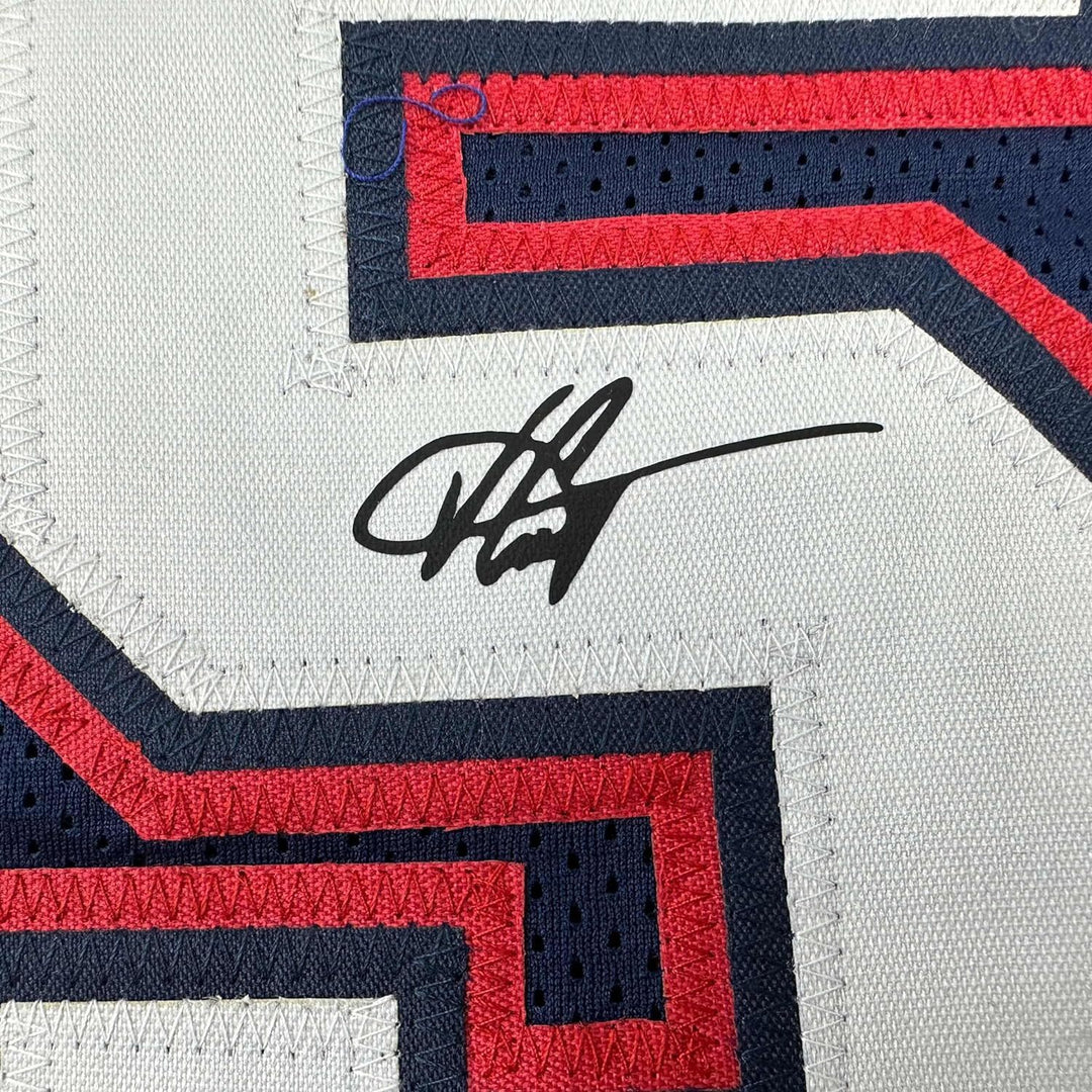 Framed Facsimile Autographed Vince Carter 33x42 Blue Reprint Laser Auto Jersey