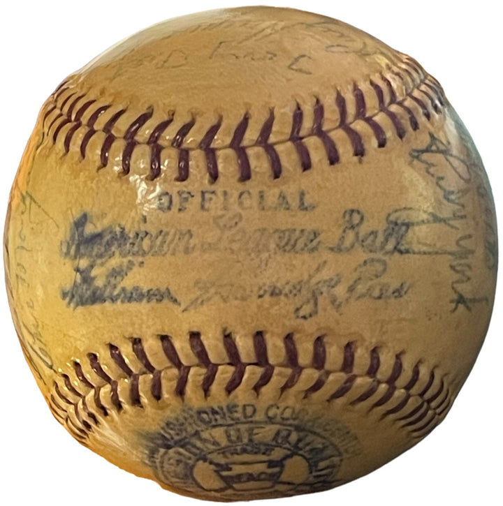 1938 Tigers Team Signed Reach OAL Baseball 24 Sigs Bing Miller/Gehringer/FOX COA
