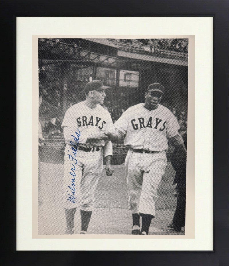 Wilmer Fields signed Homestead Grays Negro League 8.5x11 Photo dings Framed- COA