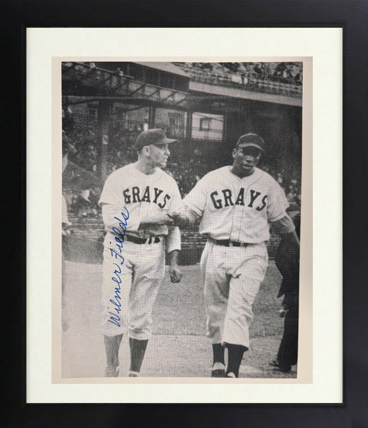 Wilmer Fields signed Homestead Grays Negro League 8.5x11 Photo dings Framed- COA