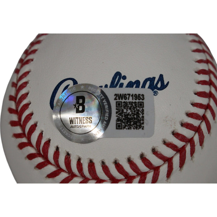 Tommy John Autographed/Signed New York Yankees OML Baseball Beckett 50120