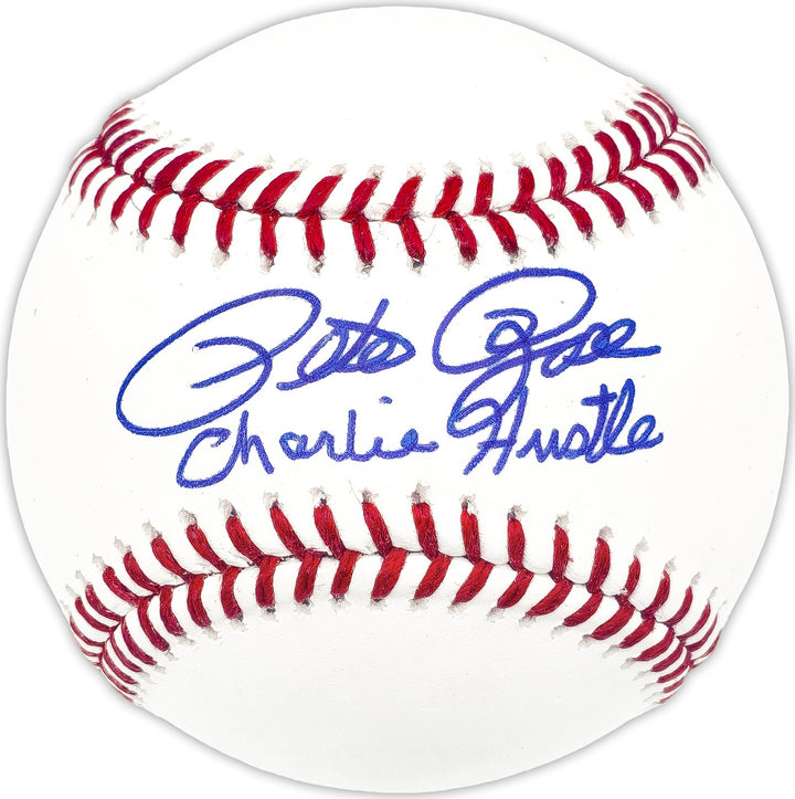 Pete Rose Signed MLB Baseball Cincinnati Reds "Charlie Hustle" PR Holo