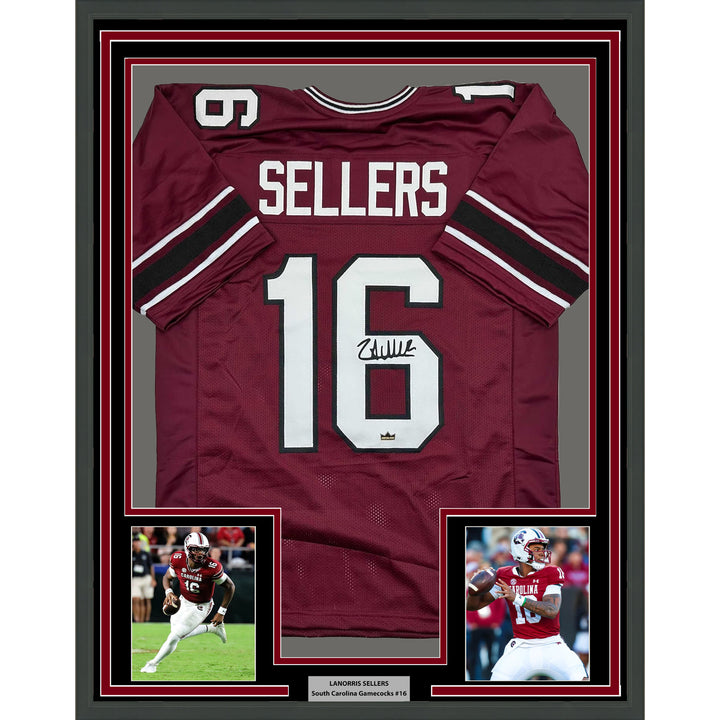 Framed Facsimile Autographed LaNorris Sellers 35x39 Reprint Laser Auto Jersey