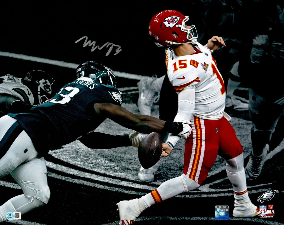 Milton Williams Auto 16x20 Photo Eagles Super Bowl LIX Sack Patrick Mahomes BAS