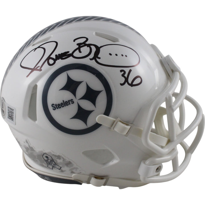 Jerome Bettis Autographed Pittsburgh Steelers 24 STS Mini Helmet Beckett 49218