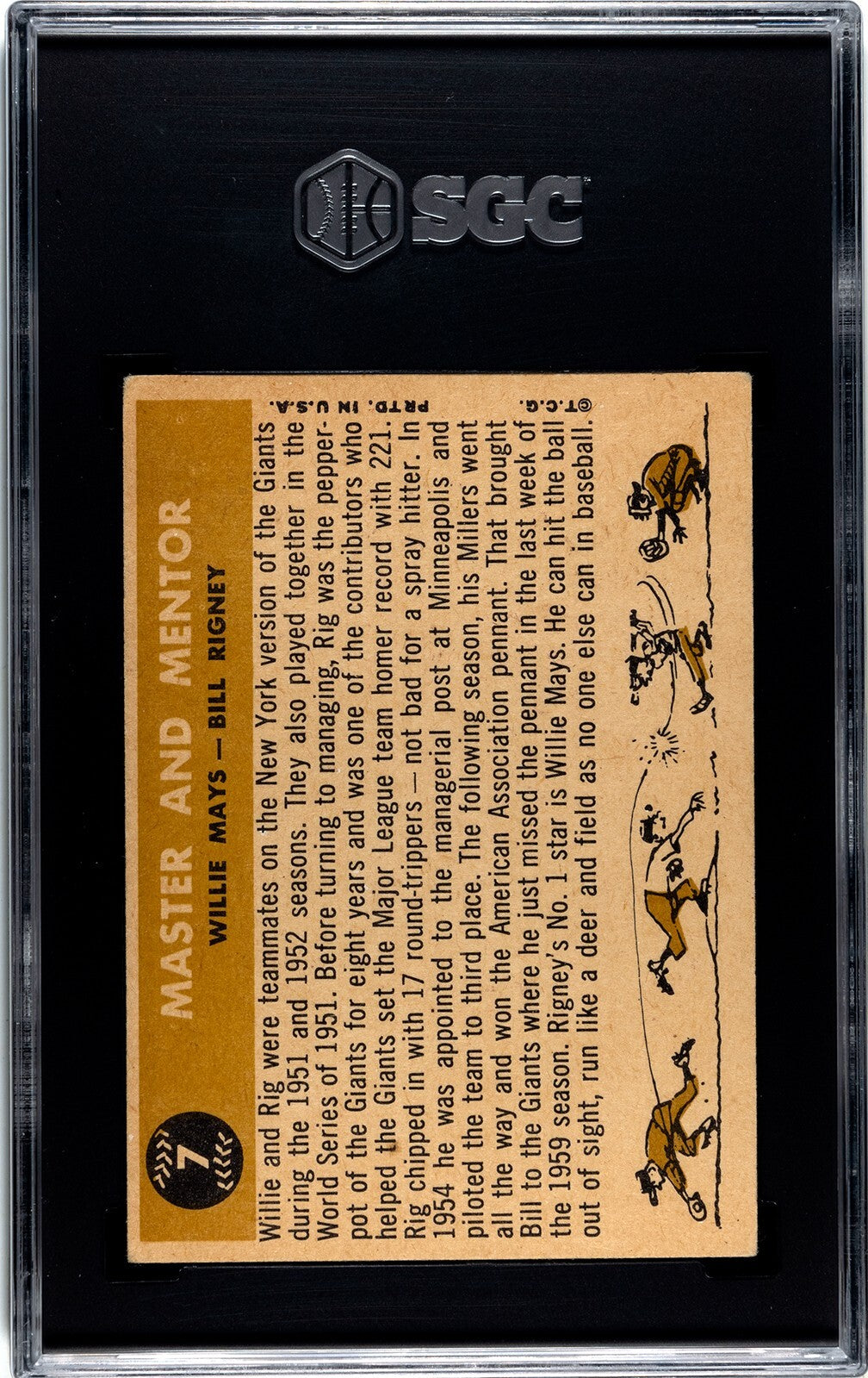 Willie Mays/Bill Rigney 1960 Topps Master & Mentor Card #7 - SGC Graded 3.5 VG+