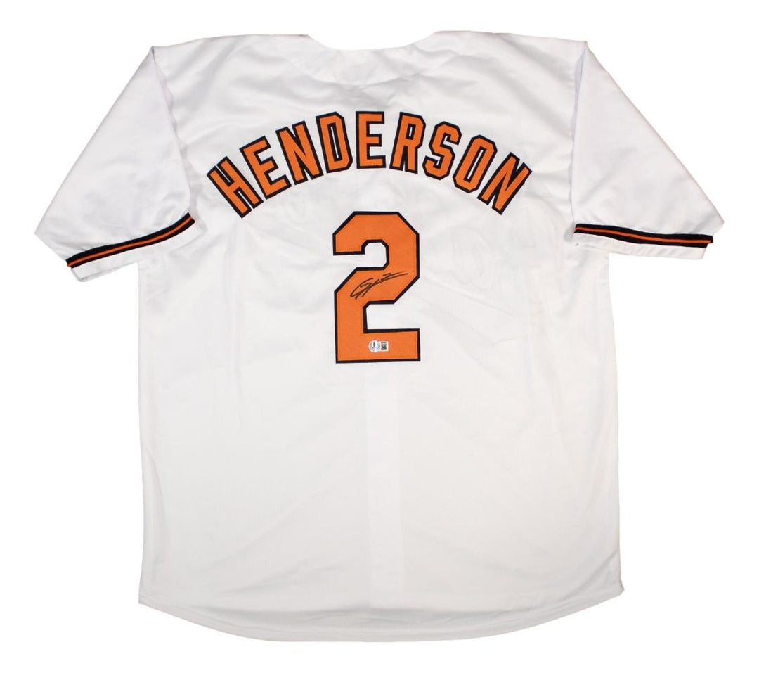 Gunnar Henderson Baltimore Signed White Baseball Jersey BAS