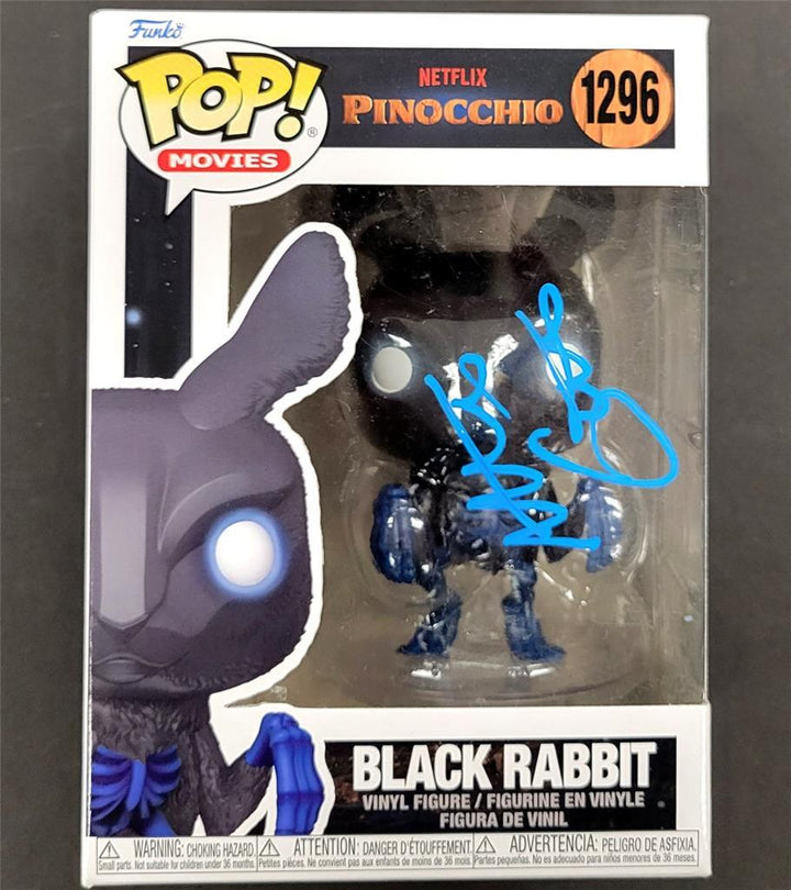 Mark Gustafson signed Pinocchio Black Rabbit Funko Pop! (B) ~ BAS Beckett