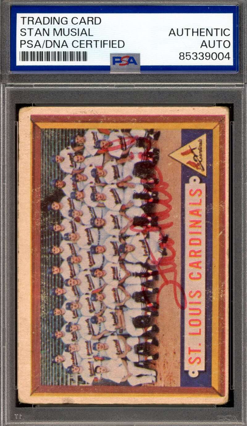 Stan Musial PSA DNA Signed 1957 Topps Team Autograph