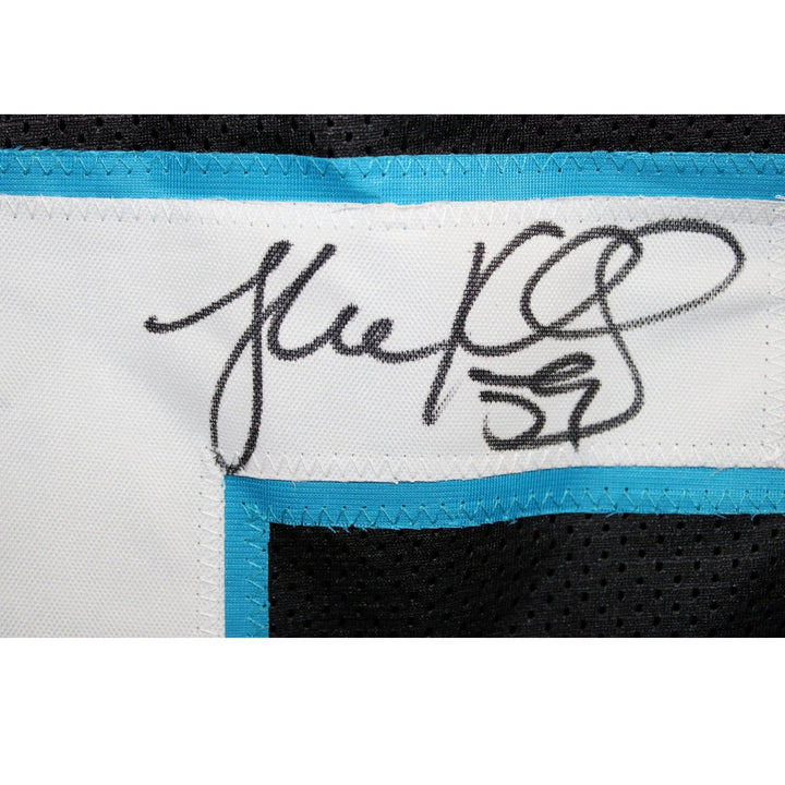 Luke Kuechly Autographed Pro Style Sz XL Jersey Black HOF Beckett Witness 58504