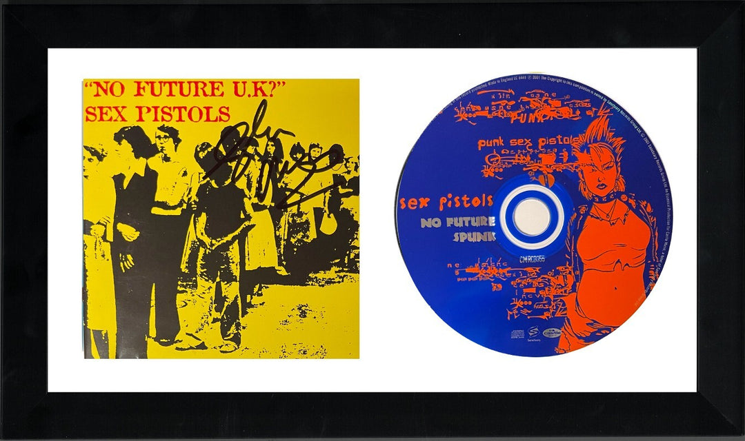 Sex Pistols Glen Matlock signed 1989 "No Future U.K?" Booklet Framed w/ CD