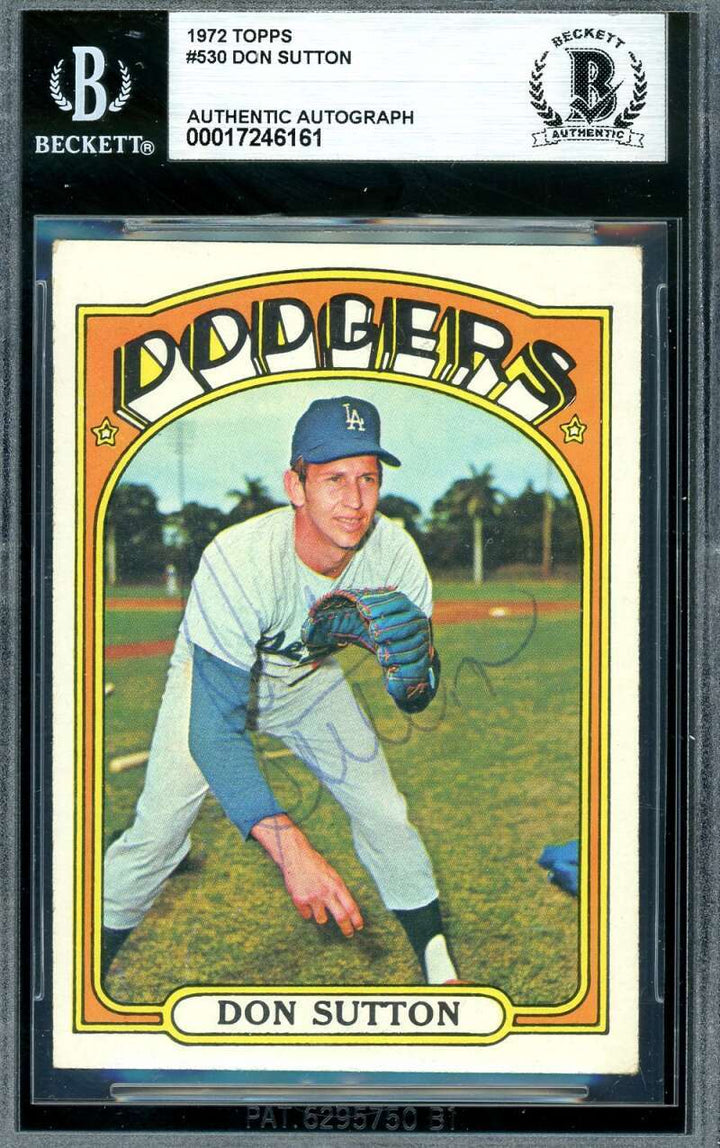 Don Sutton Beckett BAS Signed 1972 Topps Autograph