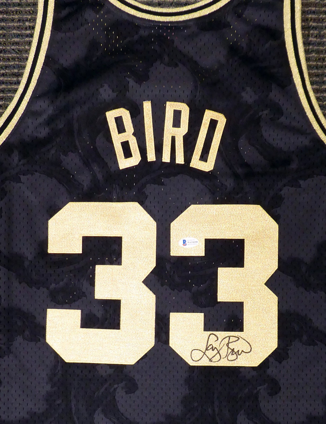 Celtics Larry Bird Auto Black Mitchell Ness Toile Swingman Jersey XXL Beckett