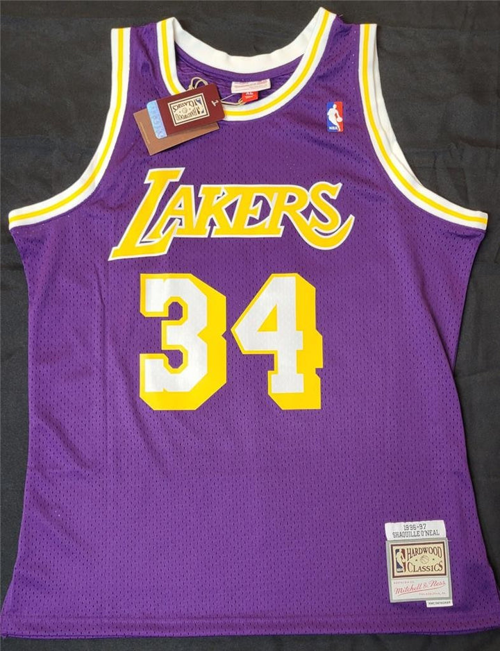 Shaquille O'Neal Shaq signed Mitchell & Ness 1996-97 Lakers Jersey autograph PSA
