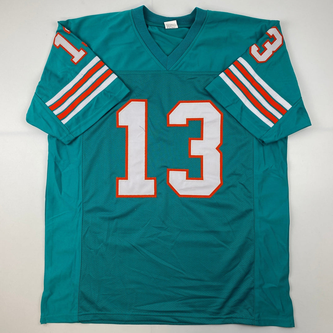 Facsimile Autographed Dan Marino Miami Teal Laser Auto Jersey Size Men's XL