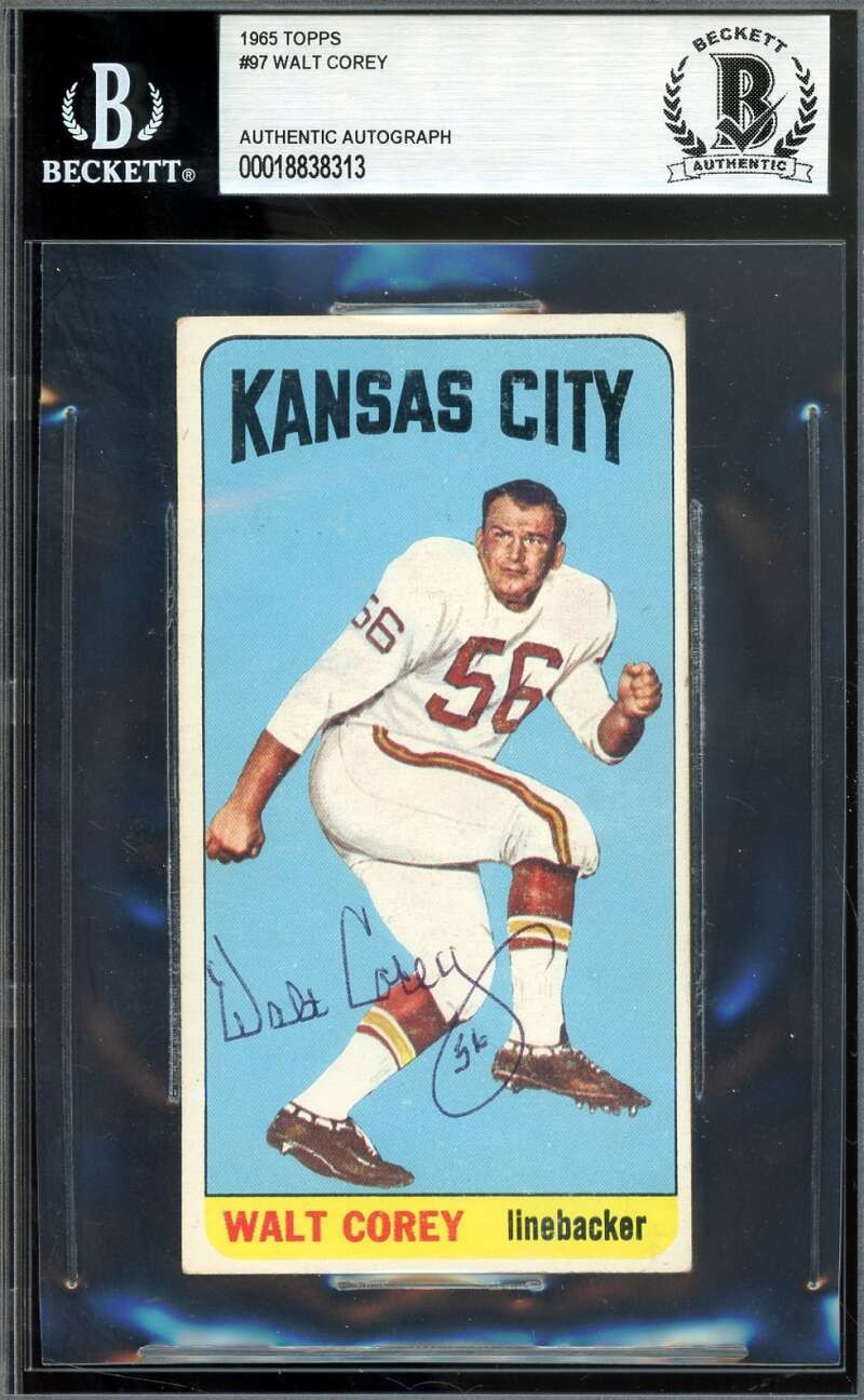 Walt Corey Beckett BAS Signed 1965 Topps Autograph
