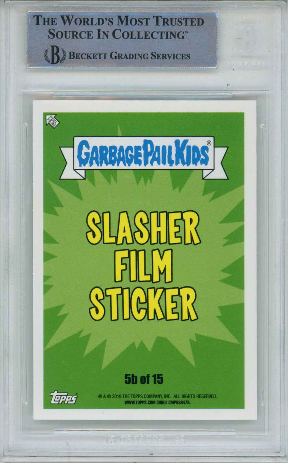 Ari Lehman Signed Garbage Pail Kids Green Estimation Jason #SF5B BAS Slab 43072