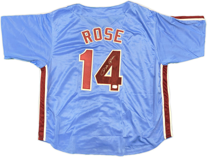 Philadelphia Phillies Pete Rose Auto Signed Blue & Red Baseball Jersey PR Holo