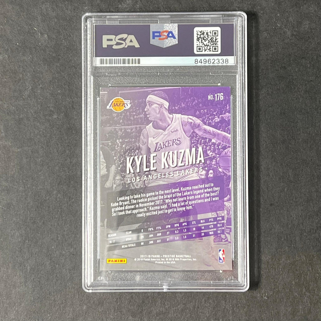 2017-18 Panini Prestige #176 Kyle Kuzma Signed Card Auto PSA Slabbed RC Lakers
