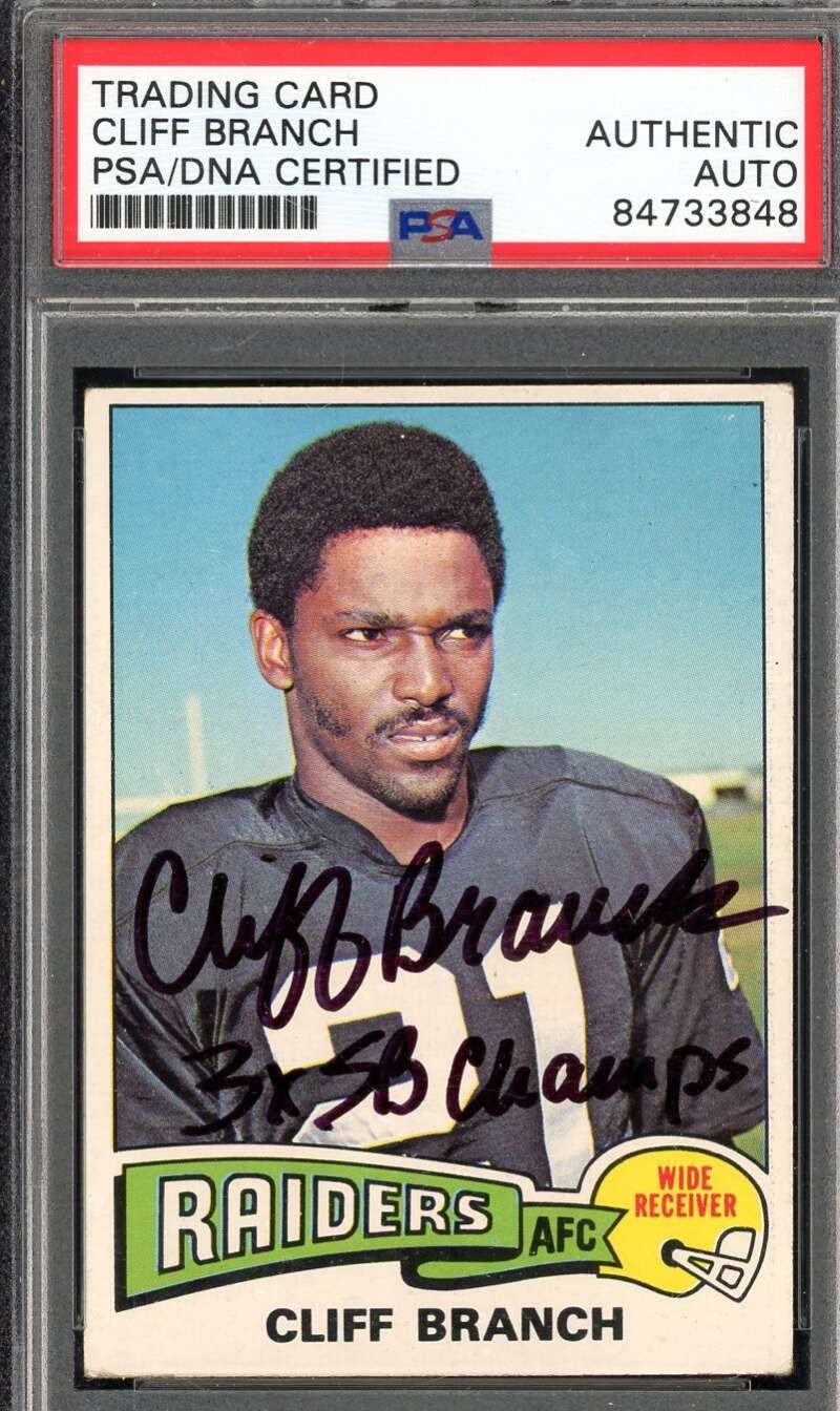 Cliff Branch PSA DNA Signed 1975 Topps Rookie Autograph