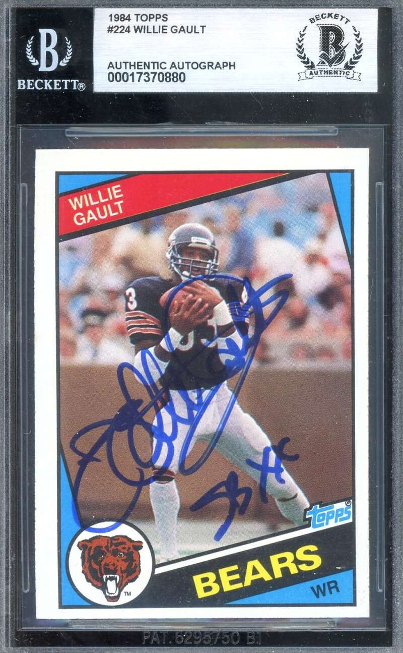 Willie Gault Beckett BAS Signed 1984 Topps Rookie Autograph
