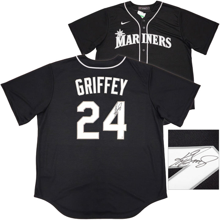 Seattle Mariners Ken Griffey Jr. Signed Black Nike Jersey Size XL Beckett Wit