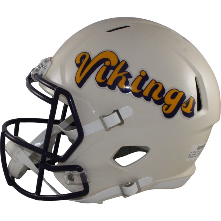 Adrian Perterson Signed Minnesota Vikings F/S Retro Helmet Beckett WIT 57531