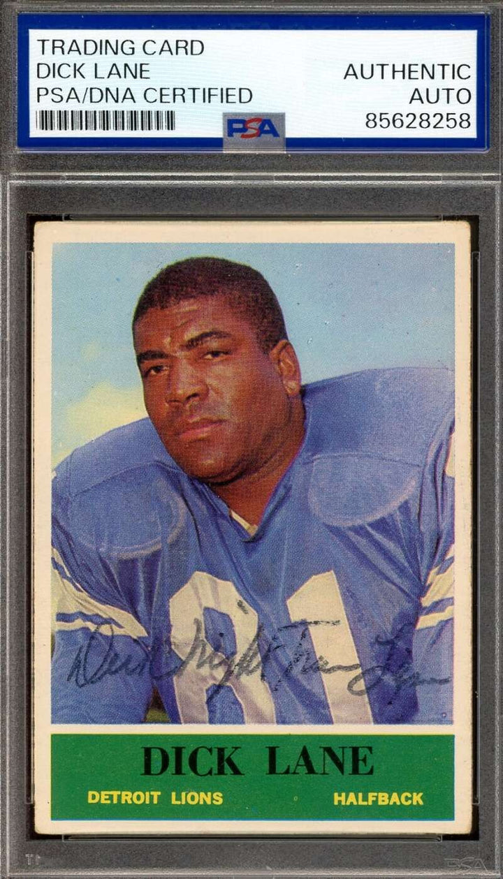 Dick Night Train Lane PSA DNA Vintage Signed 1964 Philadelphia Autograph