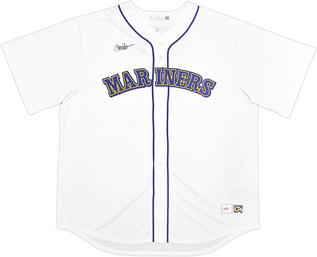 Mariners Ichiro Suzuki Auto White Nike Cooperstown Collect Jersey XL HOF 25 BAS