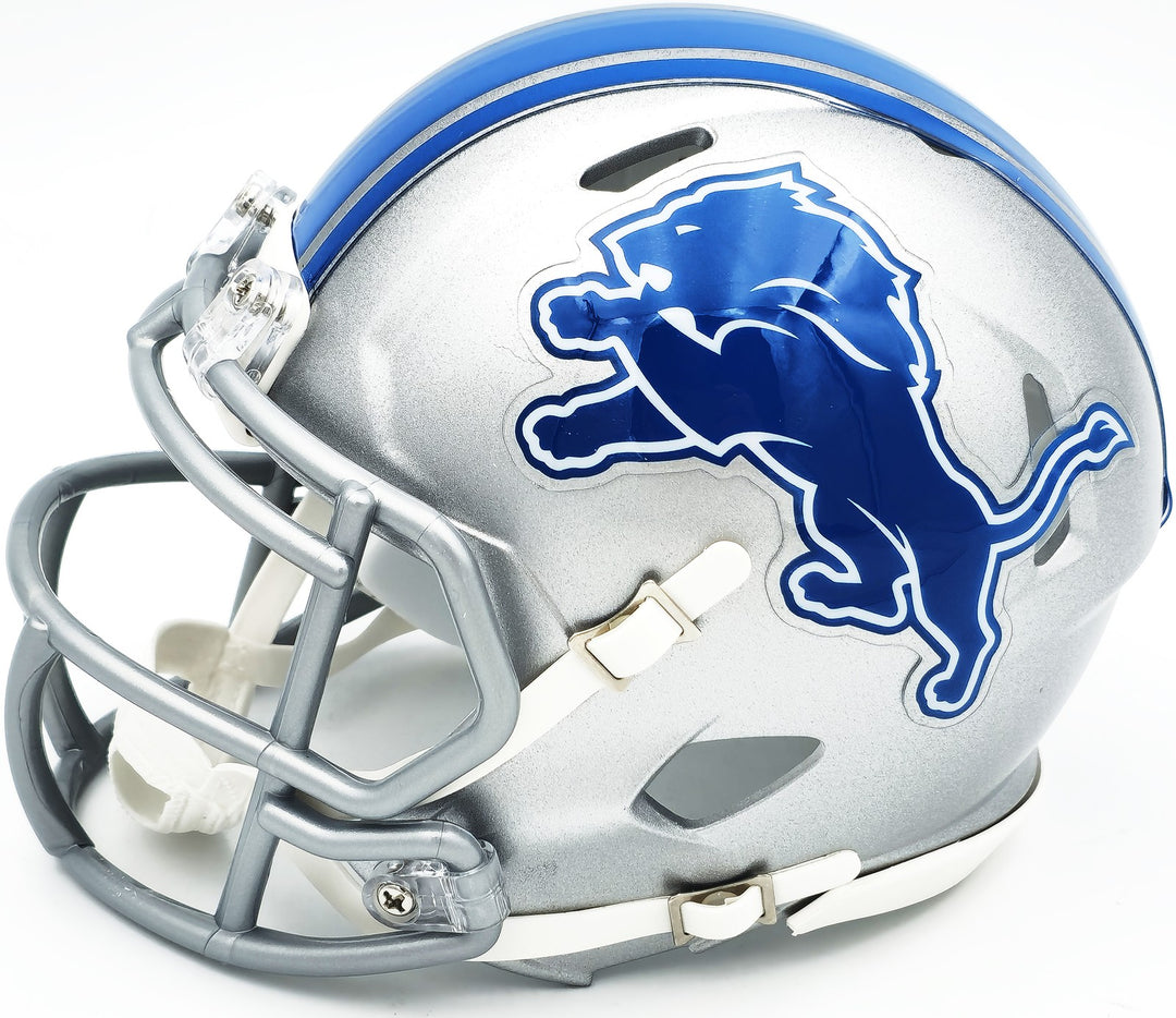 Sam LaPorta Signed Detroit Lions Silver Speed Mini Helmet Beckett BAS