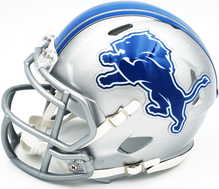 Sam LaPorta Signed Detroit Lions Silver Speed Mini Helmet Beckett BAS