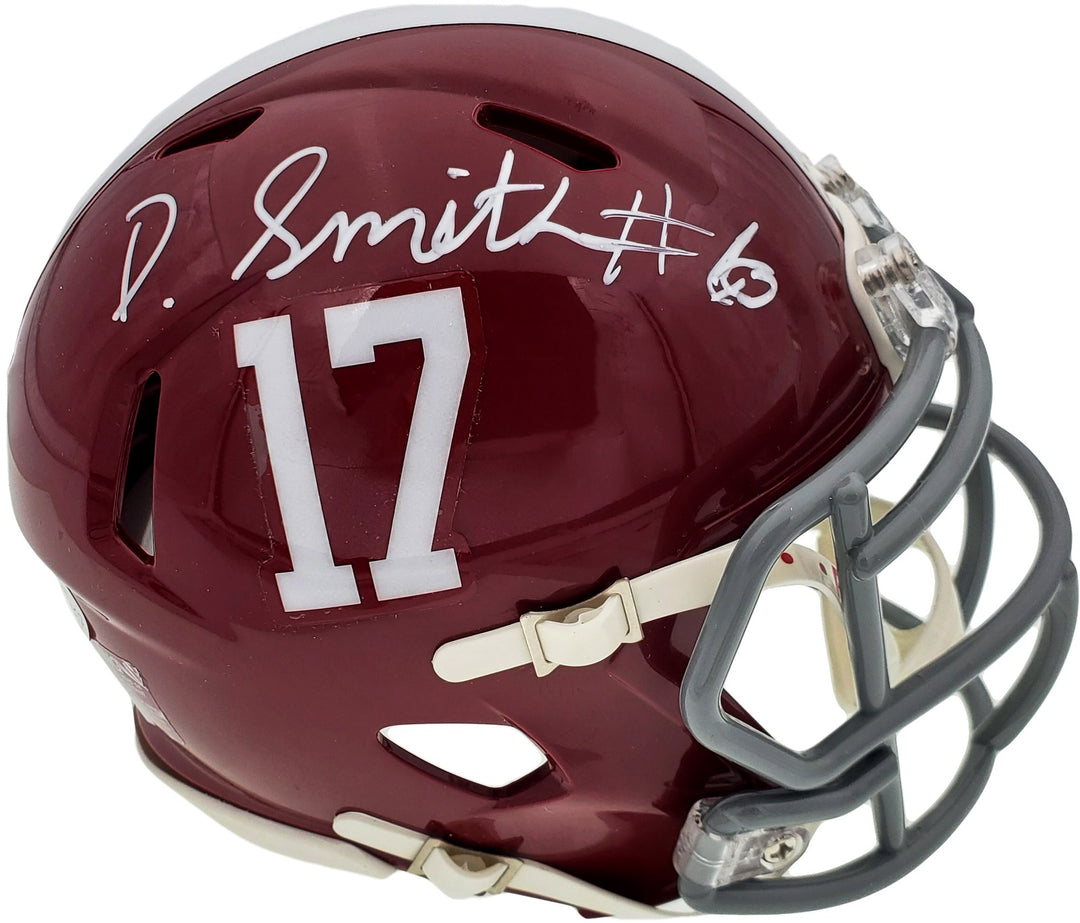 Devonta Smith Signed Alabama Crimson Tide Speed Mini Helmet Beckett BAS