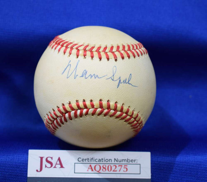 Warren Spahn JSA Coa Autograph National League ONL Signed Baseball 5