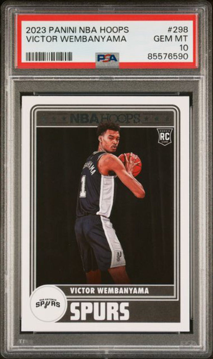Graded 2023 Panini Hoops Victor Wembanyama #298 Rookie RC Basketball Card PSA 10