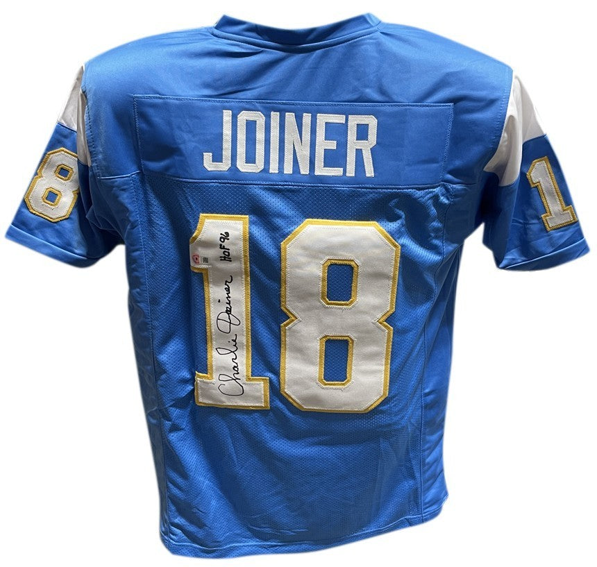 Charlie Joiner Autographed/Signed Pro Style Jersey Blue Beckett 40413