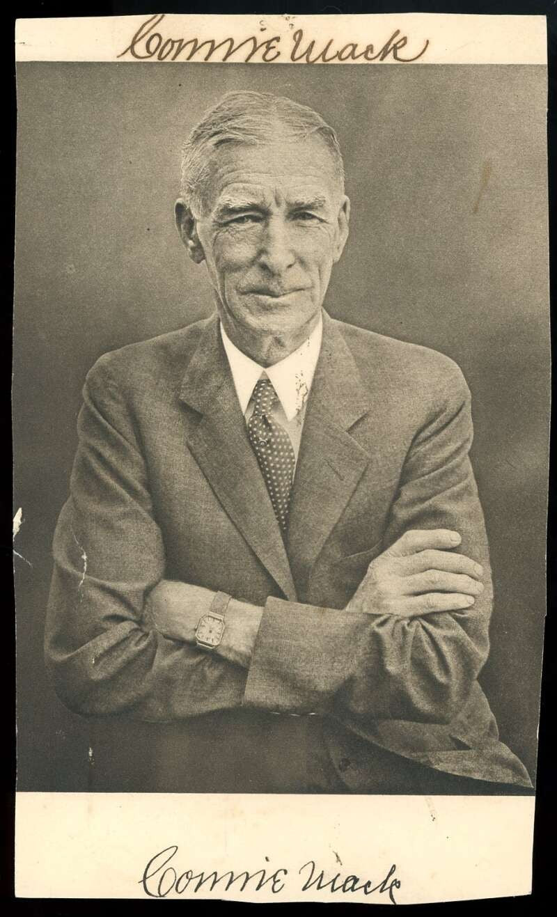 Connie Mack PSA DNA Loa Signed Vintage 5x9 Photo Autograph A`s