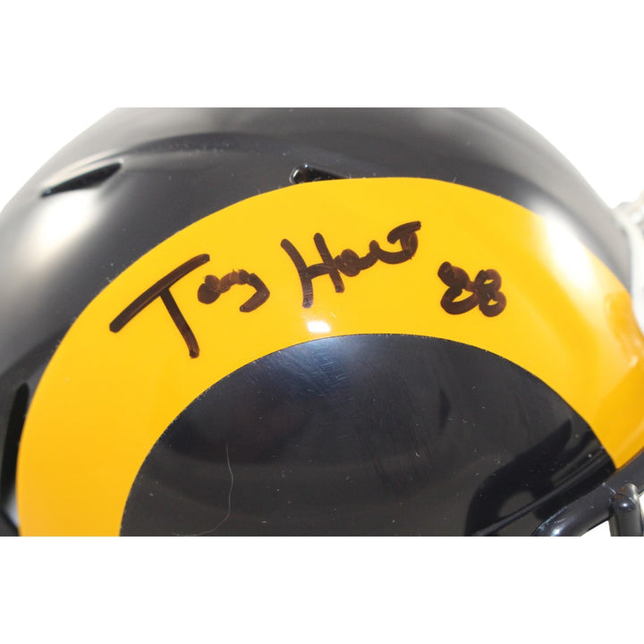 Torry Holt Autographed Los Angeles Rams TB Mini Helmet Beckett Witness 56896