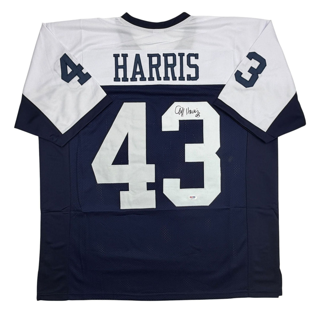 Autographed/Signed Cliff Harris Dallas Thanksgiving Football Jersey PSA/DNA COA
