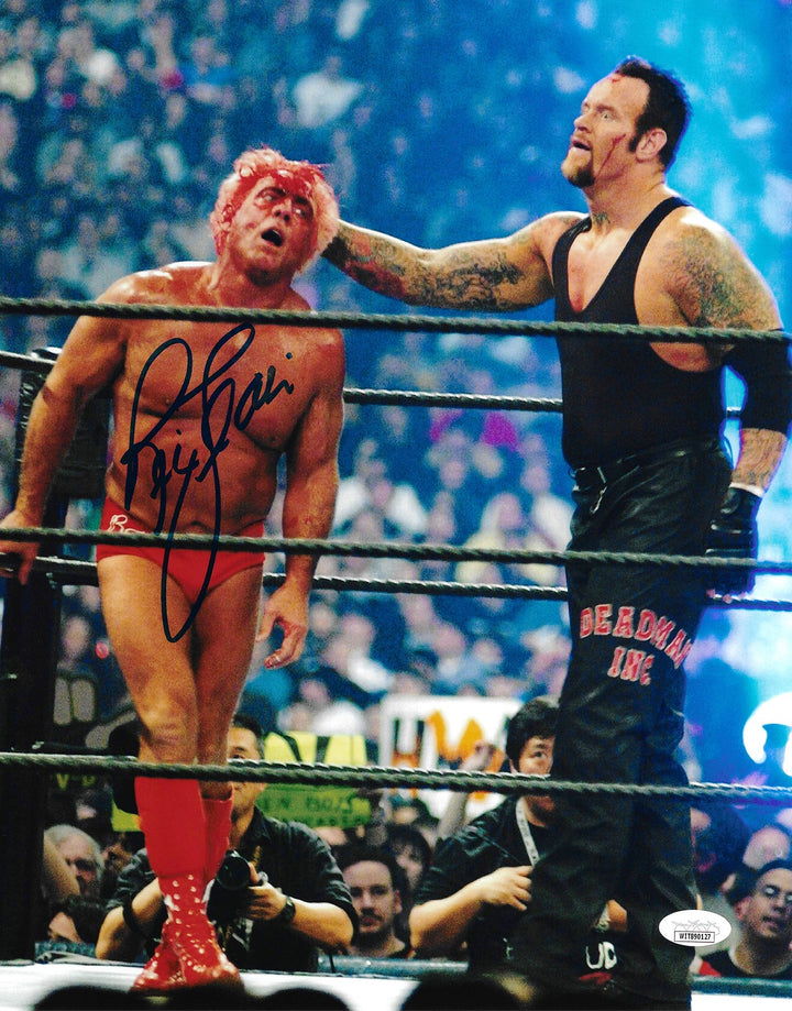 Ric Flair Signed 11x14 Photo vs. Undertaker JSA