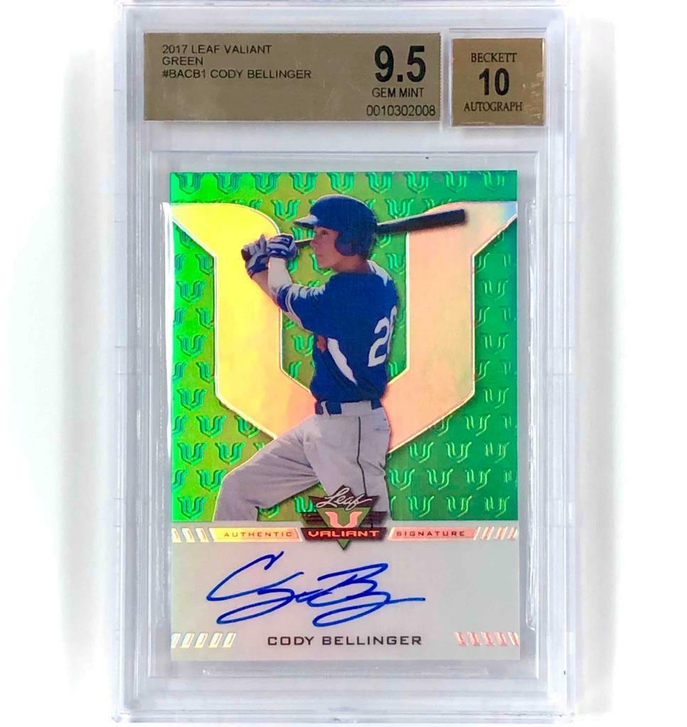 2017 Leaf Valiant RC Cody Bellinger on-card Auto rookie /99 BGS 9.5 autograph 10