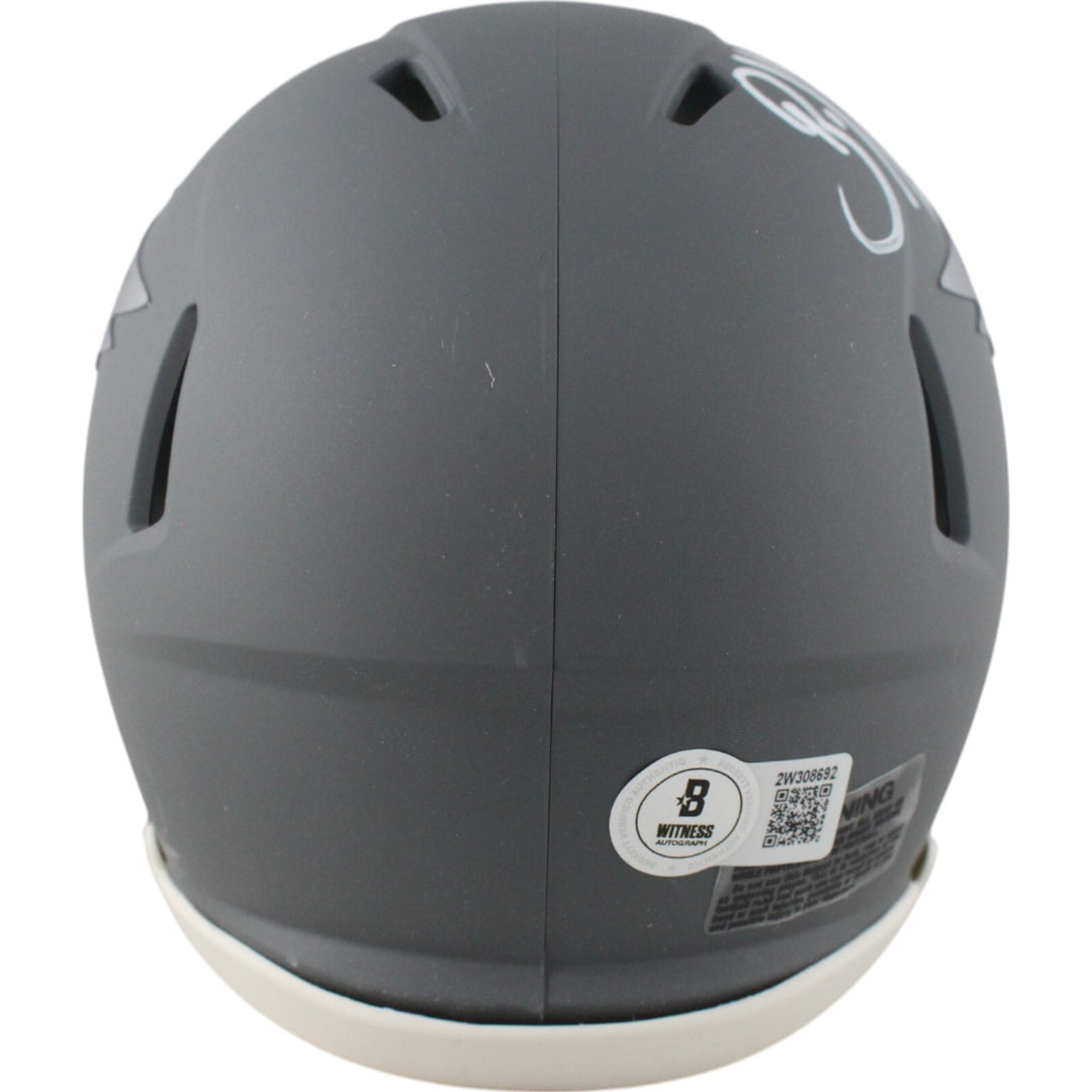 Brian Dawkins Autographed Philadelphia Eagles Slate Mini Helmet Beckett 49114