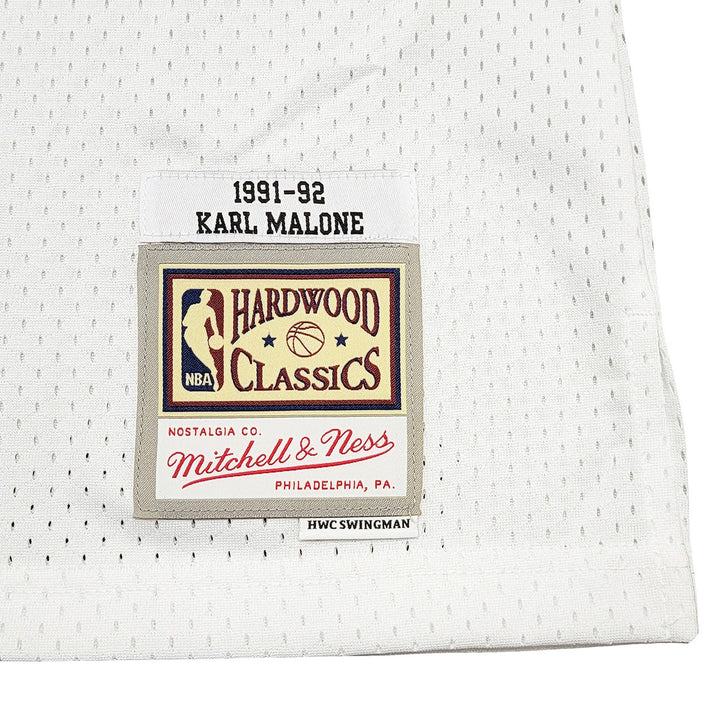 Jazz Karl Malone Auto White Purple Authentic Mitchell Ness Jersey Sz XL Beckett