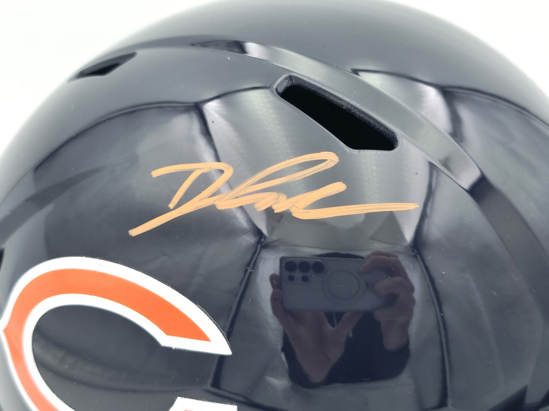 D'Andre Swift Signed Bears Blue Full Size Speed Replica Helmet Beckett Witness