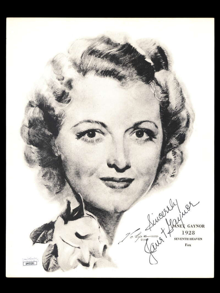Janet Gaynor JSA Coa Signed 8x10 Volpe Litho Photo Autograph
