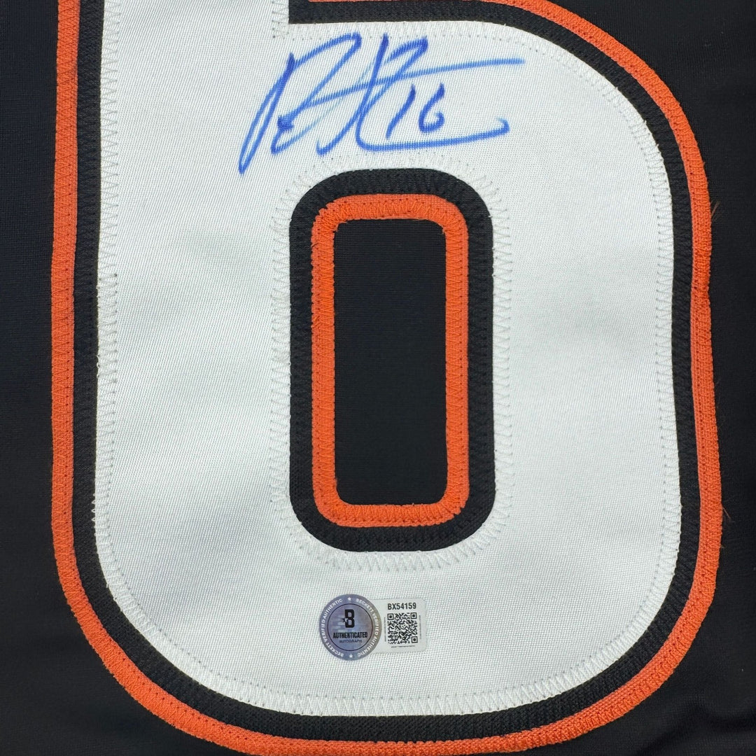 Autographed/Signed Ryan Strome Anaheim Black Hockey Jersey BAS COA