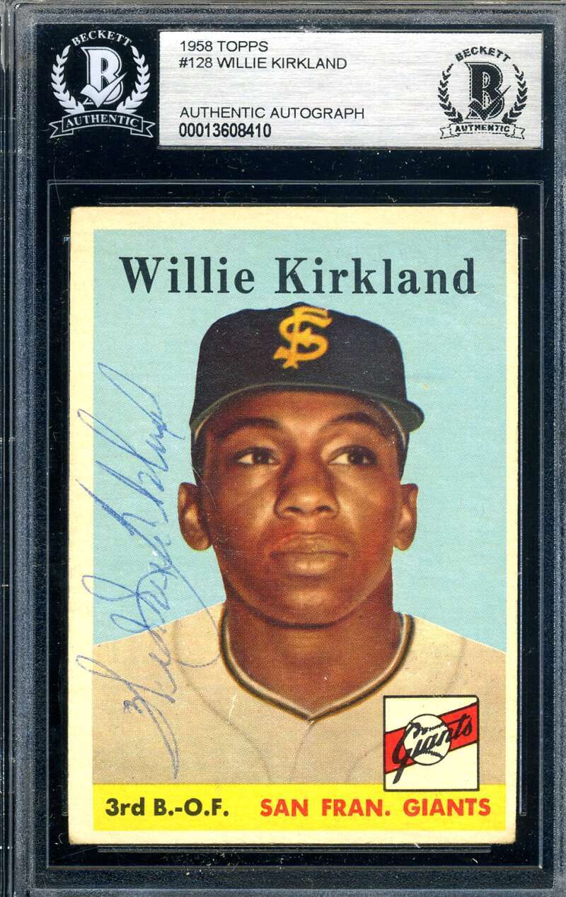 Willie Kirkland Beckett Signed 1958 Topps Rookie Autograph