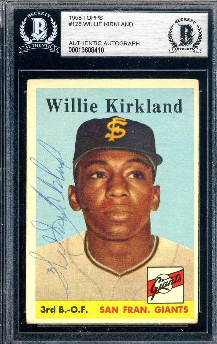Willie Kirkland Beckett Signed 1958 Topps Rookie Autograph