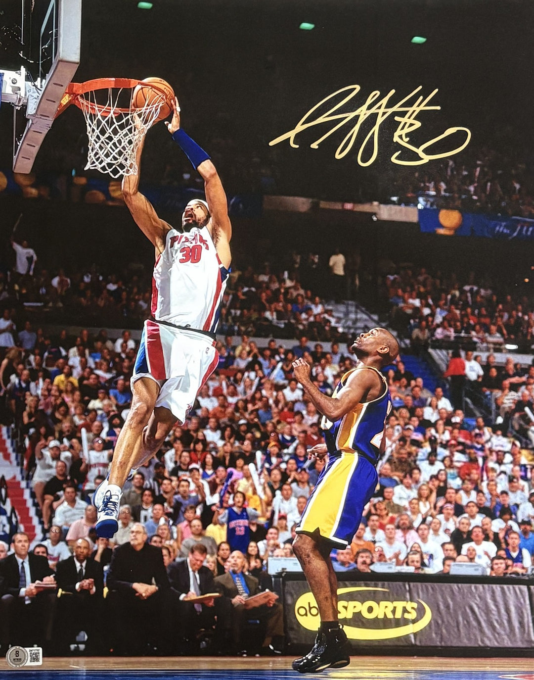 Rasheed Wallace Autographed Detroit Pistons 16x20 Photo Beckett 54837